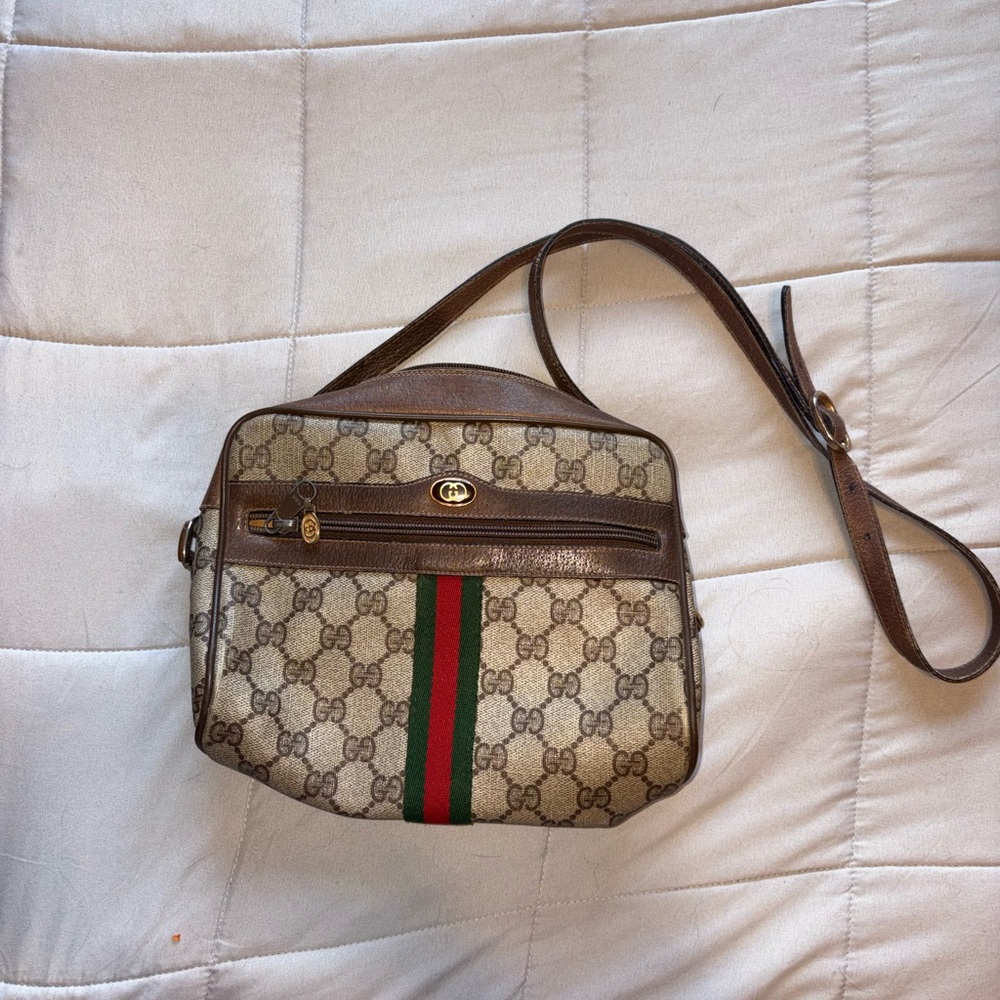 Gucci Beige and Brown Crossbody Bag